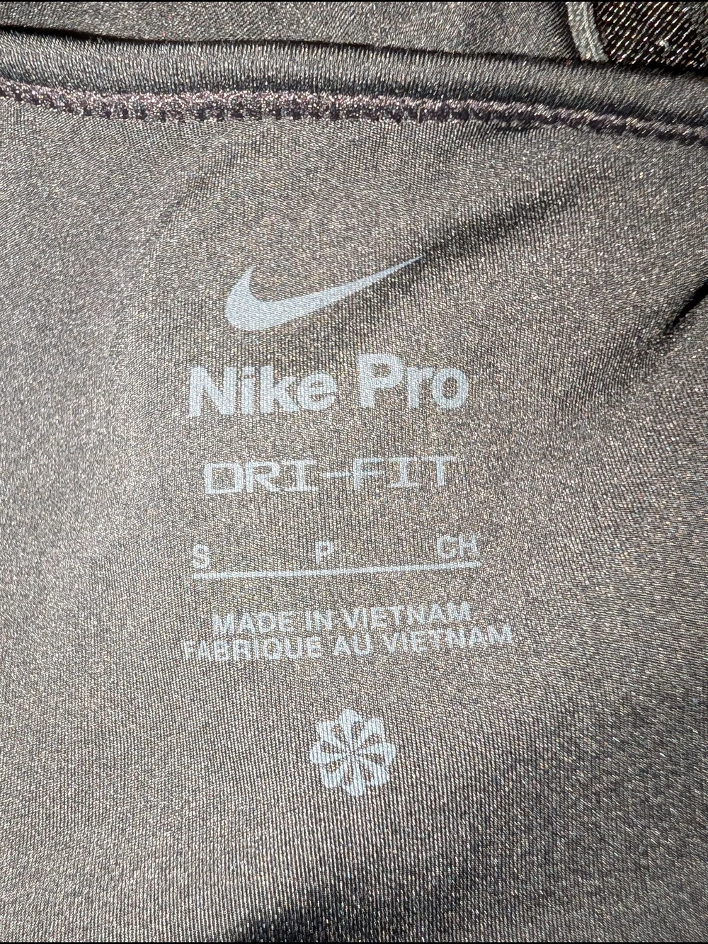 Nike Pro Dri-FIT Graphic Crop Tank Top Black White Logo Size S